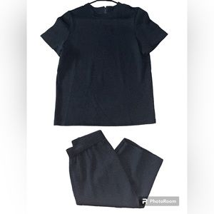 St. John Collection Short Sleeve Knit Blouse + Skirt Set